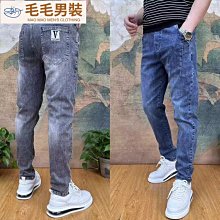 高端男式牛仔褲彈力小直筒春夏新款潮牌薄款站青年牛仔褲子男 歷史價格詳細信息