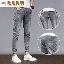 新款韓版牛仔褲春秋男裝休閑小直筒褲修身男式彈力大碼牛仔褲 歷史價格詳細信息