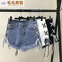 大碼胖mm高腰牛仔短褲女夏季2024新款設計感刺繡流蘇辣妹闊腿熱褲 歷史價格詳細信息