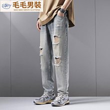 直筒牛仔褲男潮牌痞帥美式復古秋冬季新款水洗加絨寬鬆休閒長褲子 歷史價格詳細信息