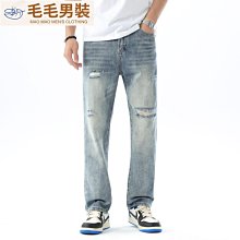 牛仔褲男新款時尚潮牌十字架刺繡彈力長褲潮流緊身窄管-至簡原創 歷史價格詳細信息