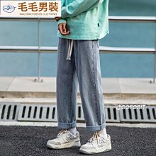 牛仔褲男士3新款夏季寬鬆青年小直筒褲潮牌彈力休閒長褲子男裝-毛毛男裝 歷史價格詳細信息