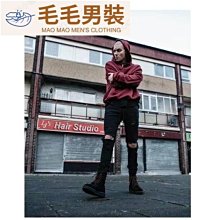 高街黑色膝蓋破洞牛仔褲男女潮牌美式hiphop直筒微喇叭褲子ins潮 歷史價格詳細信息