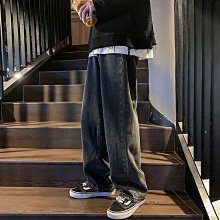 港風直筒春季牛仔褲男士寬鬆休閒韓版潮流九分休閒闊腿長褲子 歷史價格詳細信息