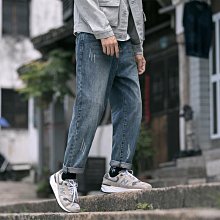 直筒寬鬆韓版百搭直筒牛仔褲男美式高街復古水洗黑灰牛仔褲男秋冬休閒寬鬆百搭ins緊身直筒褲子 歷史價格詳細信息