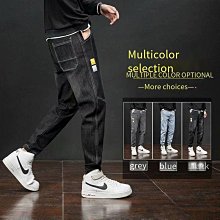 牛仔褲 M-5XL 牛仔長褲 縮口褲 鬆緊腰休閒褲 休閒長褲 九分褲寬鬆牛仔褲哈倫束腳韓版潮流男士牛仔褲 歷史價格詳細信息