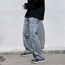 【潮派衣櫥】高質量牛仔褲男 夏季新 淺色復古9分牛仔 韓版寬松青少年直筒褲 墜感闊腿休閑褲子 男士長褲寬褲 歷史價格詳細信息