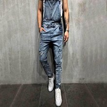 男裝男士牛仔背帶褲吊帶褲男牛仔褲新款褲子連體褲子男款-毛毛男裝 歷史價格詳細信息