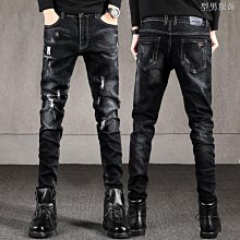 【潮派衣櫥】男士牛仔褲 韓版緊身青年雪花褲子男 彈力潮牌高級長褲窄管男 Z0131 歷史價格詳細信息