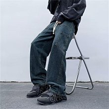 高街牛仔褲男春季潮ins個性拼接寬松直筒褲韓版闊腿百搭潮牌褲子現貨速發 歷史價格詳細信息