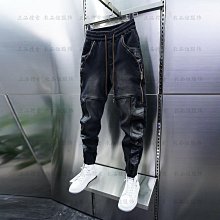 【潮派衣櫥】牛仔長褲 男 鬆緊腰牛仔褲男生秋季新款寬鬆寬褲子男士潮牌ins高街直筒長褲 歷史價格詳細信息