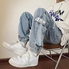 【潮派衣櫥】牛仔褲男秋季新潮牌寬鬆九分束腳秋冬哈倫休閒褲子春秋 歷史價格詳細信息