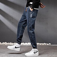 【潮派衣櫥】新品  新春秋男窄管休閒牛仔九分褲網紅同束腳低檔哈倫褲貼布破褲 歷史價格詳細信息