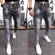 【潮派衣櫥】精品   秋冬季新款男裝復古拼接牛仔褲 男潮牌時尚個性彈力休閒長褲 歷史價格詳細信息