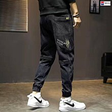 牛仔褲男春夏束腳工裝哈倫九分褲子男生衣著牛仔褲長褲縮口褲休閒褲 歷史價格詳細信息