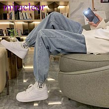 牛仔褲男春夏束腳工裝哈倫九分褲子男生衣著牛仔褲長褲縮口褲休閒褲 歷史價格詳細信息