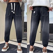 秋冬款哈倫牛仔褲男寬鬆束腳潮牌百搭學生工裝休閒九分褲 歷史價格詳細信息