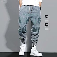 【潮派衣櫥】牛仔褲男 4色S-3XL 港風直筒 夏季薄 寬松潮流九分褲 男士闊腿褲 休閑長褲子 寬褲 歷史價格詳細信息