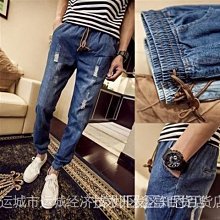 秋季韓版潮流寬鬆牛仔褲 丹寧大尺碼牛仔褲男士哈倫工裝束腳褲 休閒牛仔長褲 丹寧牛仔長褲 牛仔褲男 黑色牛仔褲 歷史價格詳細信息