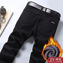 秋冬純黑色大尺碼牛仔褲男潮胖加肥加大加厚顯瘦男褲200斤胖子褲子 歷史價格詳細信息