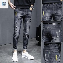 【潮人衣櫃】春秋加厚牛仔褲男 高街痞帥丹寧牛仔寬鬆直筒褲港風復古闊腿長褲子男 歷史價格詳細信息