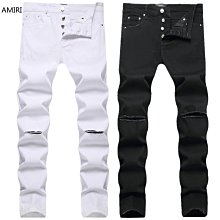 時尚男士牛仔褲破洞牛仔褲彈力修身褲子自行車牛仔褲長褲男褲 歷史價格詳細信息