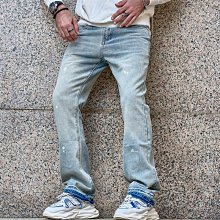 寬鬆牛仔褲男 港風復古淺藍色牛仔長褲 牛仔寬褲 垂墜感 落地褲 牛仔寬褲 男生丹寧褲 大尺碼 簡約休閒褲-潮流精選 歷史價格詳細信息