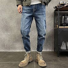 【潮人衣櫃】春秋加厚牛仔褲男 高街痞帥丹寧牛仔寬鬆直筒褲港風復古闊腿長褲子男 歷史價格詳細信息