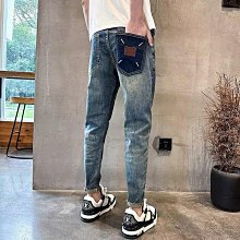 【潮人衣櫃】春秋加厚牛仔褲男 高街痞帥丹寧牛仔寬鬆直筒褲港風復古闊腿長褲子男 歷史價格詳細信息