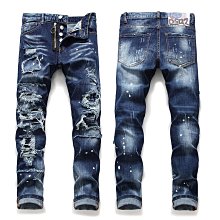 潮牌破洞補丁牛仔褲男夏季新款修身小腳韓版潮流淺色百搭青年長褲 歷史價格詳細信息