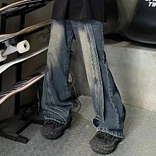 深色復古牛仔褲男士美式潮牌寬鬆大尺碼直筒加絨加厚闊腿工裝休閒褲 歷史價格詳細信息