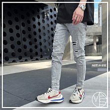 經典 窄版 牛仔 長褲  割 膝蓋 破壞 單寧 彈性 牛仔 破褲   高街男生彈力修身大碼牛仔褲 超贊 歷史價格詳細信息