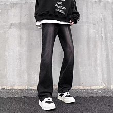 黑灰色漸變牛仔褲男美式高街vibe褲子提檔版型直筒工裝修身微喇褲 歷史價格詳細信息