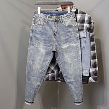 秋季新品男士牛仔藍色修身小腳韓版潮流休閑青年彈力長 Y625722610442 歷史價格詳細信息