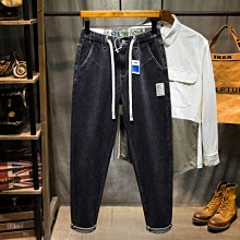 秋冬款哈倫牛仔褲男寬鬆束腳潮牌百搭學生工裝休閒九分褲 歷史價格詳細信息