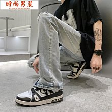 牛仔褲男士夏季原宿港風寬鬆個性潮流ins休閒百搭闊腿拖地長褲子 歷史價格詳細信息