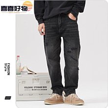 潮牌高街黑色破洞牛仔褲男潮流青年修身直筒煙管褲高端百搭長褲子 歷史價格詳細信息