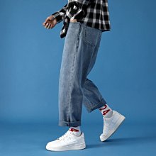 ins秋冬懷舊牛仔褲男緊身窄管復古休閒百搭青年日系長褲子男做舊 歷史價格詳細信息
