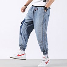 哈倫闊腿牛仔褲男潮牌寬鬆胖子加肥加大碼直筒長褲日系褲子 歷史價格詳細信息