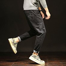 男牛仔褲 休閒褲 小腳褲 哈倫褲 牛仔窄褲 2022年夏季新品牛仔褲男款潮牌韓版男裝褲子jean休閑男七分褲AY020 歷史價格詳細信息