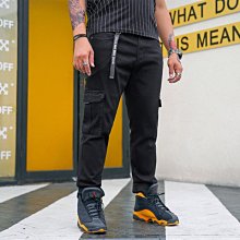 大碼牛仔褲男潮牌寬松韓版潮流撞色拼接工裝休閑哈倫束腳褲-毛毛男裝 歷史價格詳細信息