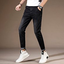 韓版修身 牛仔褲 彈力 時尚男牛仔褲修身牛仔褲男褲彈力牛仔褲男士褲子男生牛仔褲純色男褲韓版修身男褲長褲休閒褲 歷史價格詳細信息