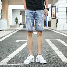 牛仔短款男夏季新款青少年韓版寬鬆休閒潮流純色運動寬鬆五分褲子 歷史價格詳細信息