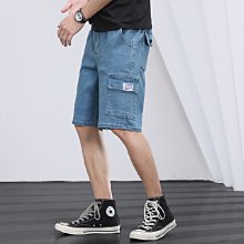 夏天多口袋工裝牛仔短褲男五分夏季寬鬆七分五分褲5分7分馬褲 歷史價格詳細信息