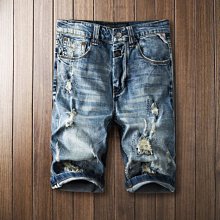復古懷舊破洞直筒牛仔褲男夏季寬鬆潮牌大尺碼褲子男生爛洞乞丐褲潮 歷史價格詳細信息
