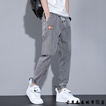 牛仔褲 M-5XL 牛仔長褲 縮口褲 鬆緊腰休閒褲 休閒長褲 九分褲寬鬆牛仔褲哈倫束腳韓版潮流男士牛仔褲 歷史價格詳細信息