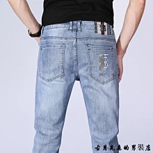 【免運】夏季牛仔褲男裝薄款彈力淺色牛仔褲男士修身小腳淡藍磨白休閑水洗 牛仔褲男 牛仔長褲 單寧長褲 工作褲 長褲男 休閒 歷史價格詳細信息