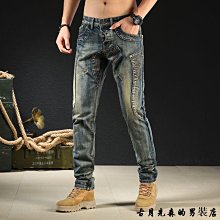 春秋新款懷舊復古牛仔ku男士潮流百搭水泥灰寬松直筒長ku大碼男ku 歷史價格詳細信息