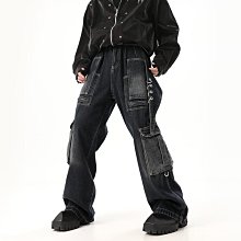 直筒牛仔褲男美式復古闊腿黑色褲子男生潮流秋冬款鬆緊腰休閒長褲 歷史價格詳細信息