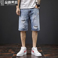 夏天短褲 牛仔破洞短褲男 五分破壞短褲 休閒青年學生短褲子 寬鬆 百搭破褲 透氣 快適 中褲-毛毛男裝 歷史價格詳細信息